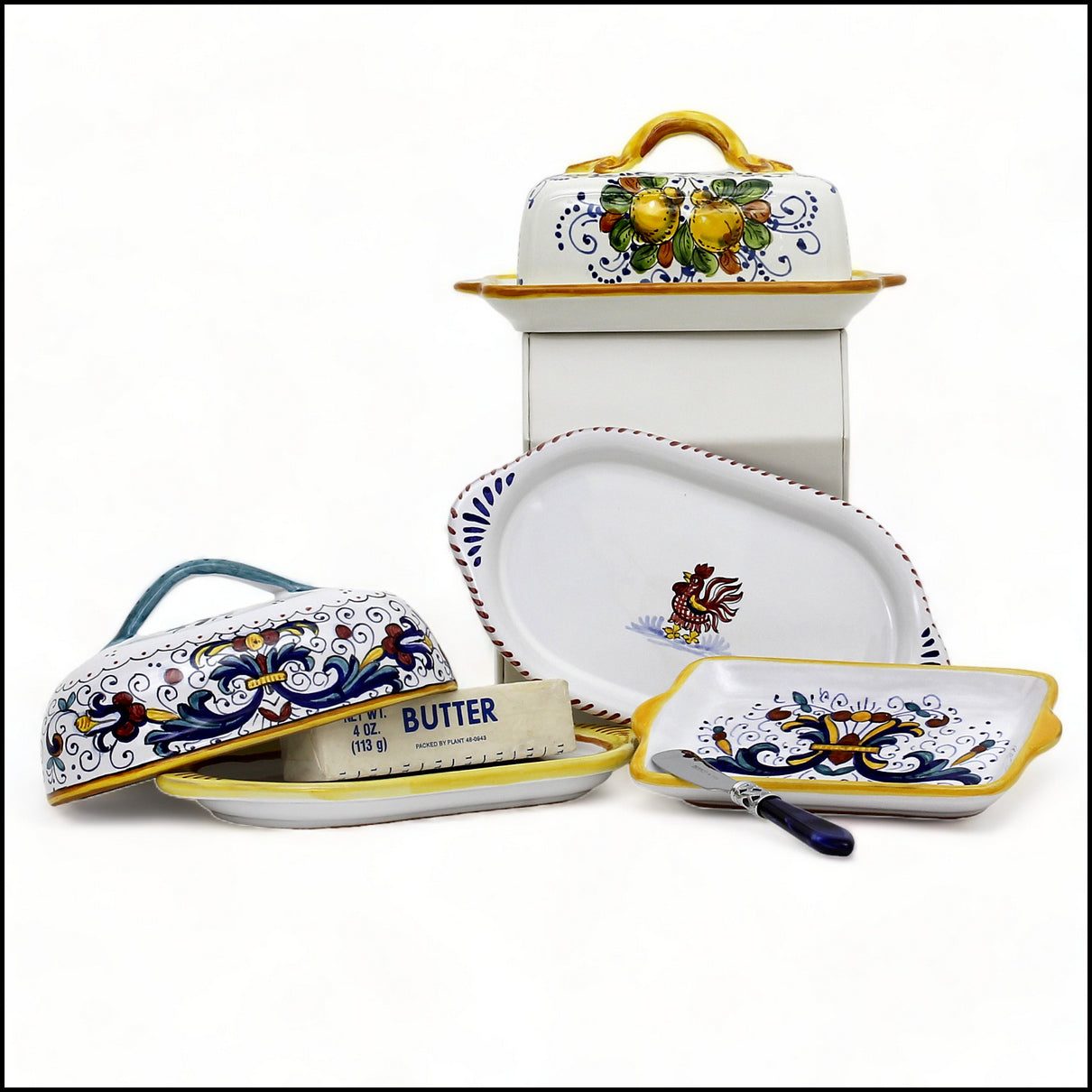 BUTTER DISH &amp; CHEESE BOWLS