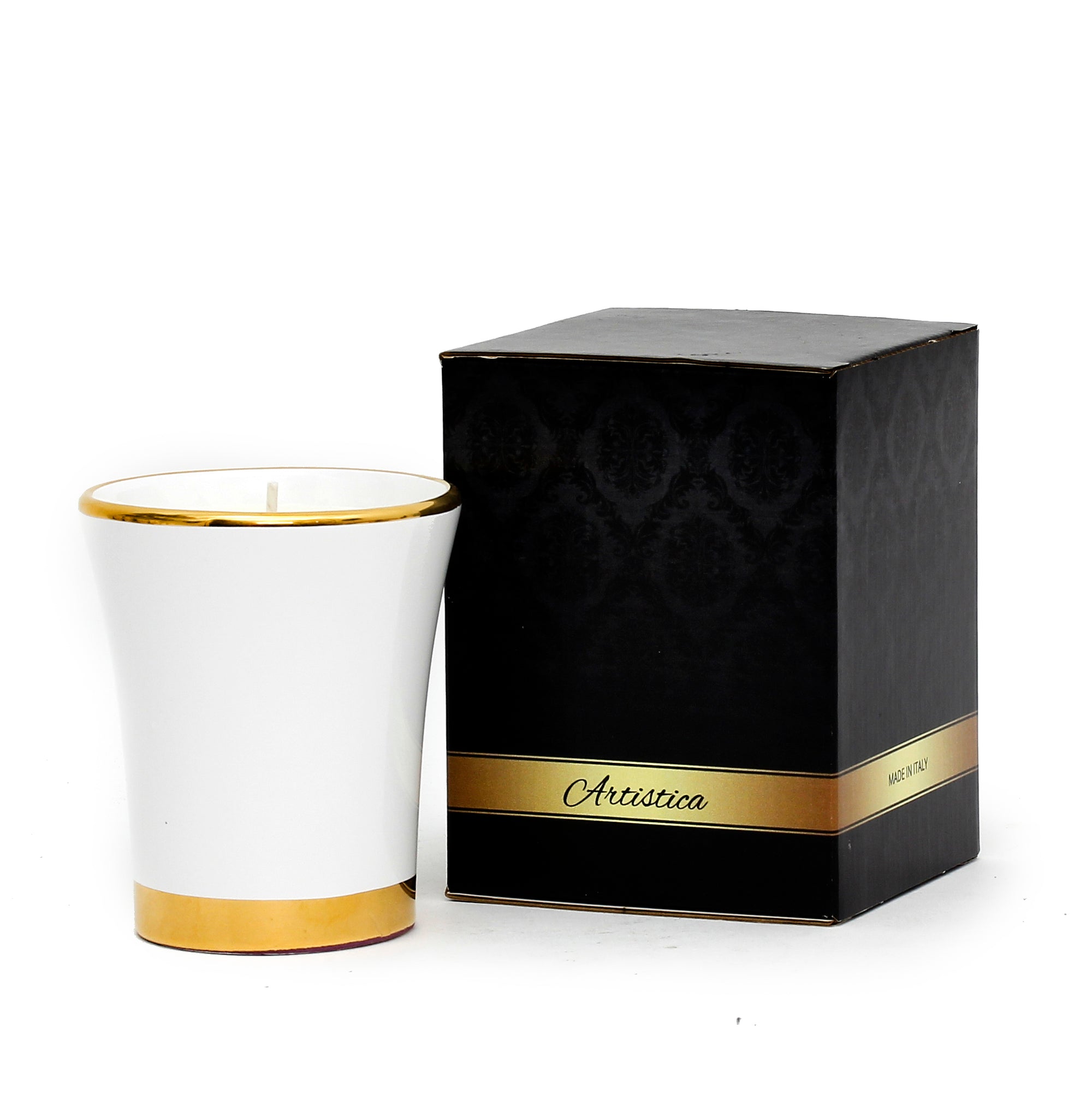 HOLIDAYS DERUTA ORO: Deluxe Precious Flared Candle with Pure Gold Rim