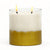 GILDED: Soy Wax Candle with hand painted gold accent. Large round thick glass container