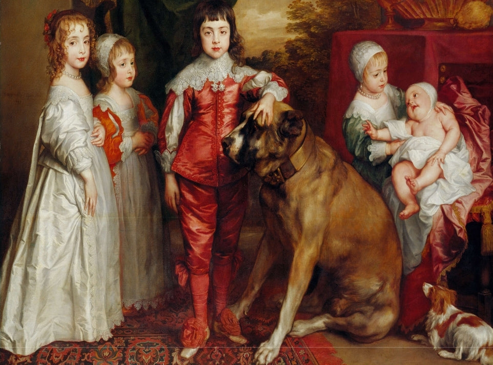 SUBLIMART: Wood Box Lined large wood box with printed tile - Opera "Five Eldest Children of Charles I" by Anthony van Dyck