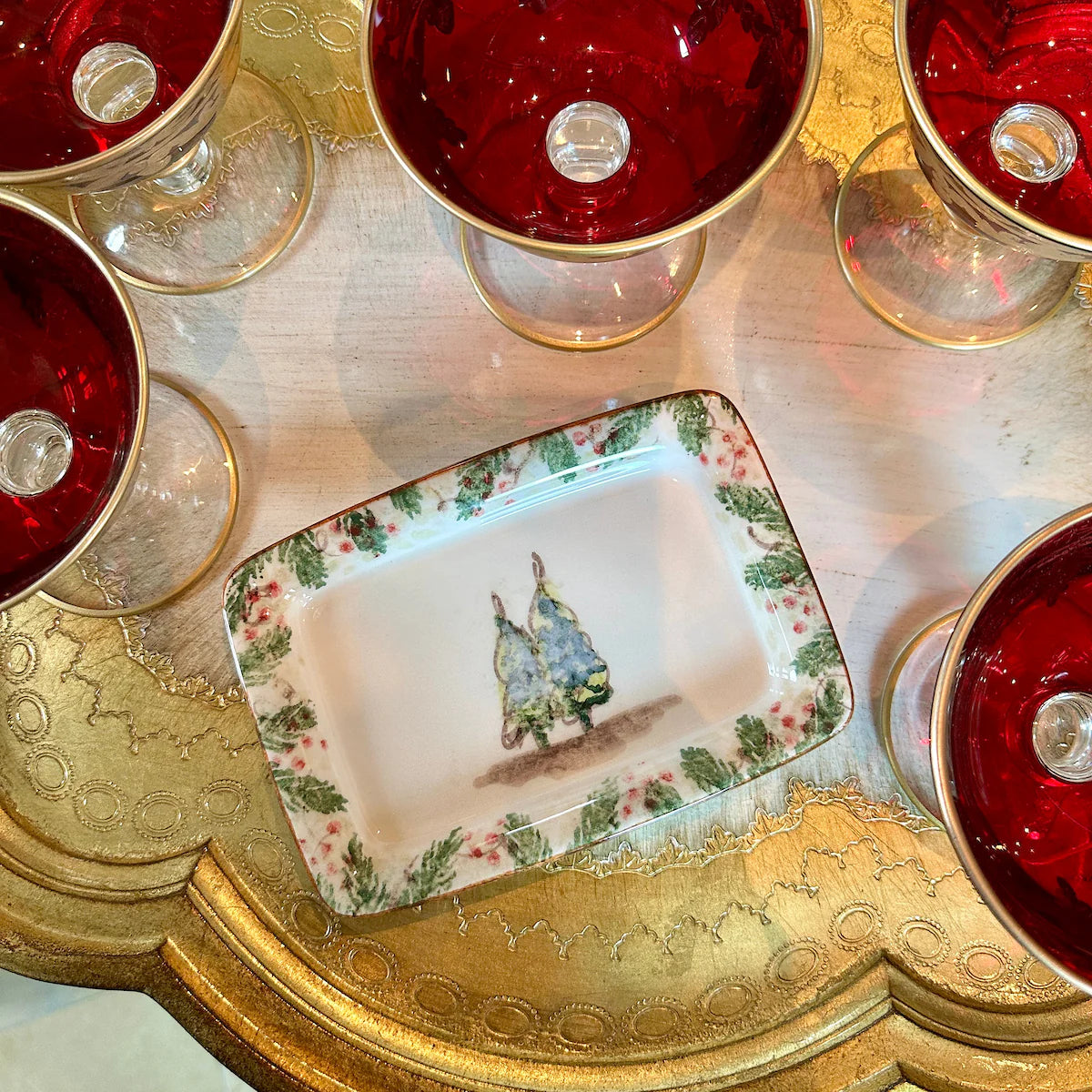 ARTE ITALICA: Natale Small Rectangular Tray
