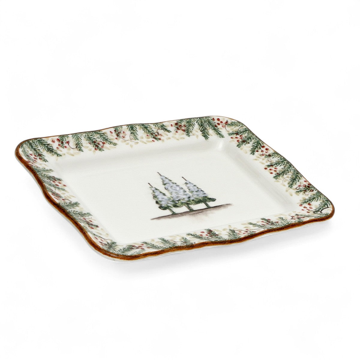 ARTE ITALICA: Natale Scalloped Medium Rectangular Tray