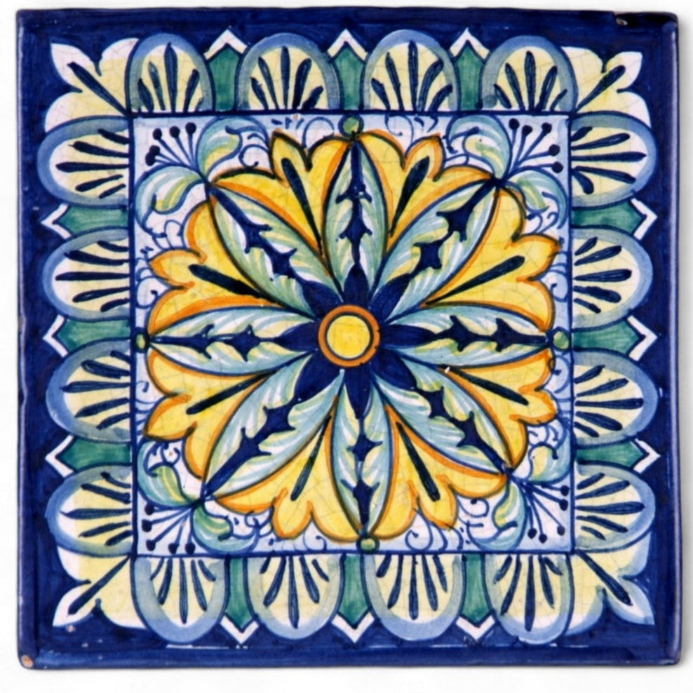 ANTICA DERUTA: Deluxe Hand Painted Ceramic Authentic Deruta Tile