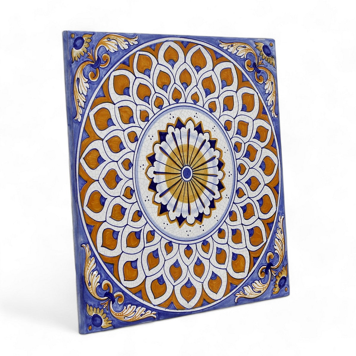 ANTICA DERUTA: Large Hand Painted Ceramic Authentic Deruta Tile