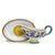GIFT BOX: With authentic Deruta hand painted ceramic - Gravy Sauce Boat with Tray Ricco Deruta Design