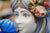 CALTAGIRONE: Moorish Sicilian Head Vase - Woman with LEMONS Multicolor Blue Orange (Large)