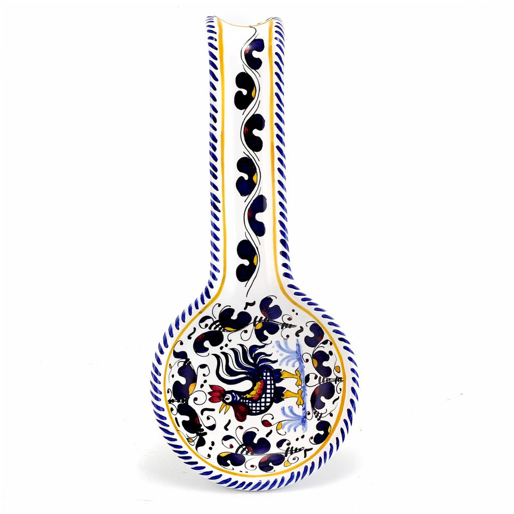 ORVIETO BLUE ROOSTER: Spoon Rest Deluxe - Artistica.com