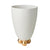ABIGAILS - CATALINA Round Footed Vase Matte White with Gold Feet - Artistica.com
