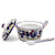 ORVIETO BLUE ROOSTER: Covered Parmesan Cheese Bowl with Spoon - Artistica.com