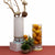 DERUTA BELLA VETRO: Cylindrical Glass Vase on ceramic base PERUGINO design - BLACK Glass - Artistica.com