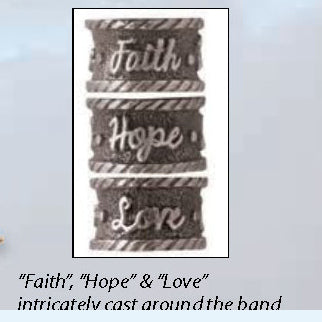 ART-PEN: Handcrafted Luxury Twist Pen - Faith Hope Love - Antique Pewter with Marble Acrylic Spicy Mustard Composite body - Artistica.com