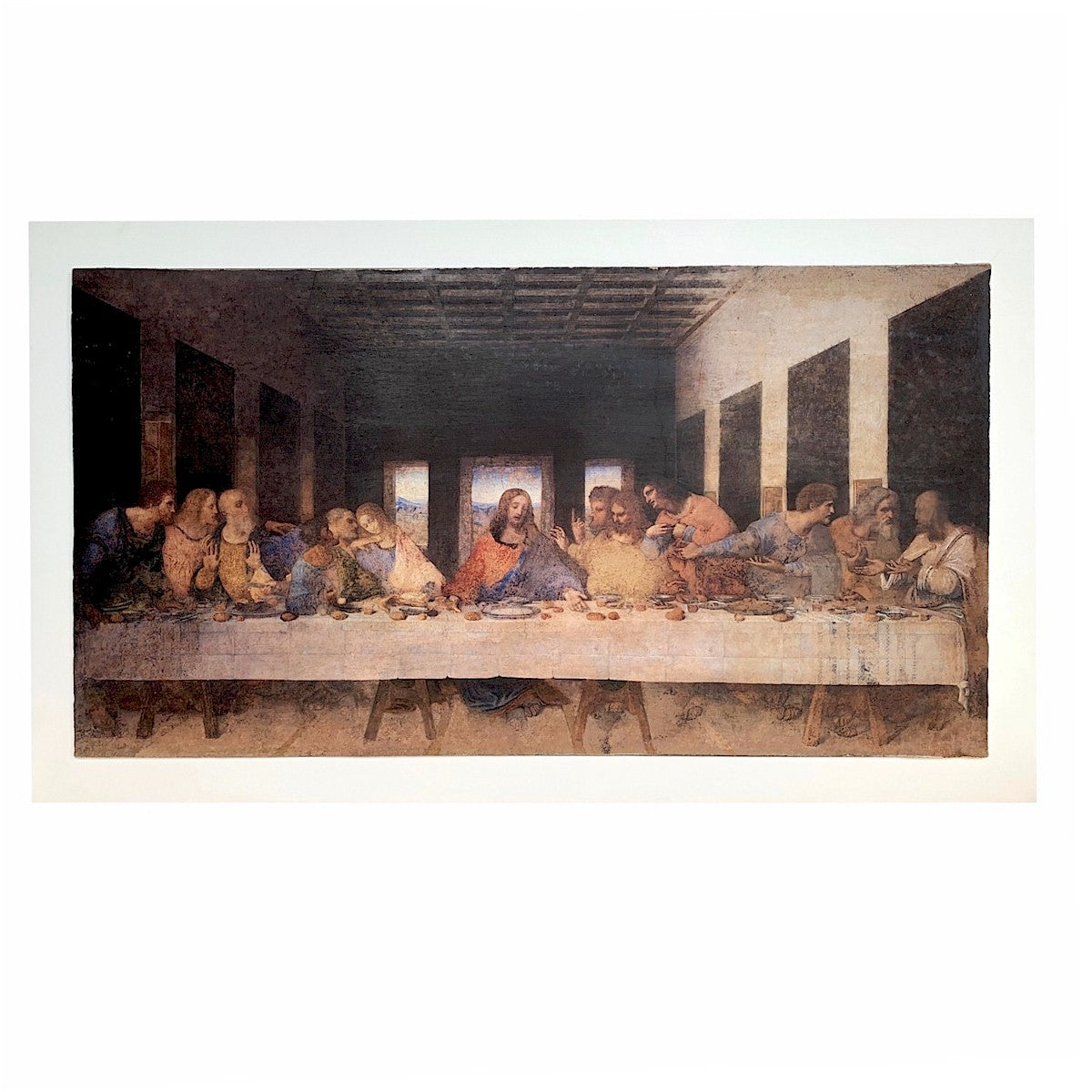 AFFRESCO: Large framed  Leonardo da Vinci&#39;s &#39;The Last Supper&#39; frescoes masterful reproduction! - Artistica.com