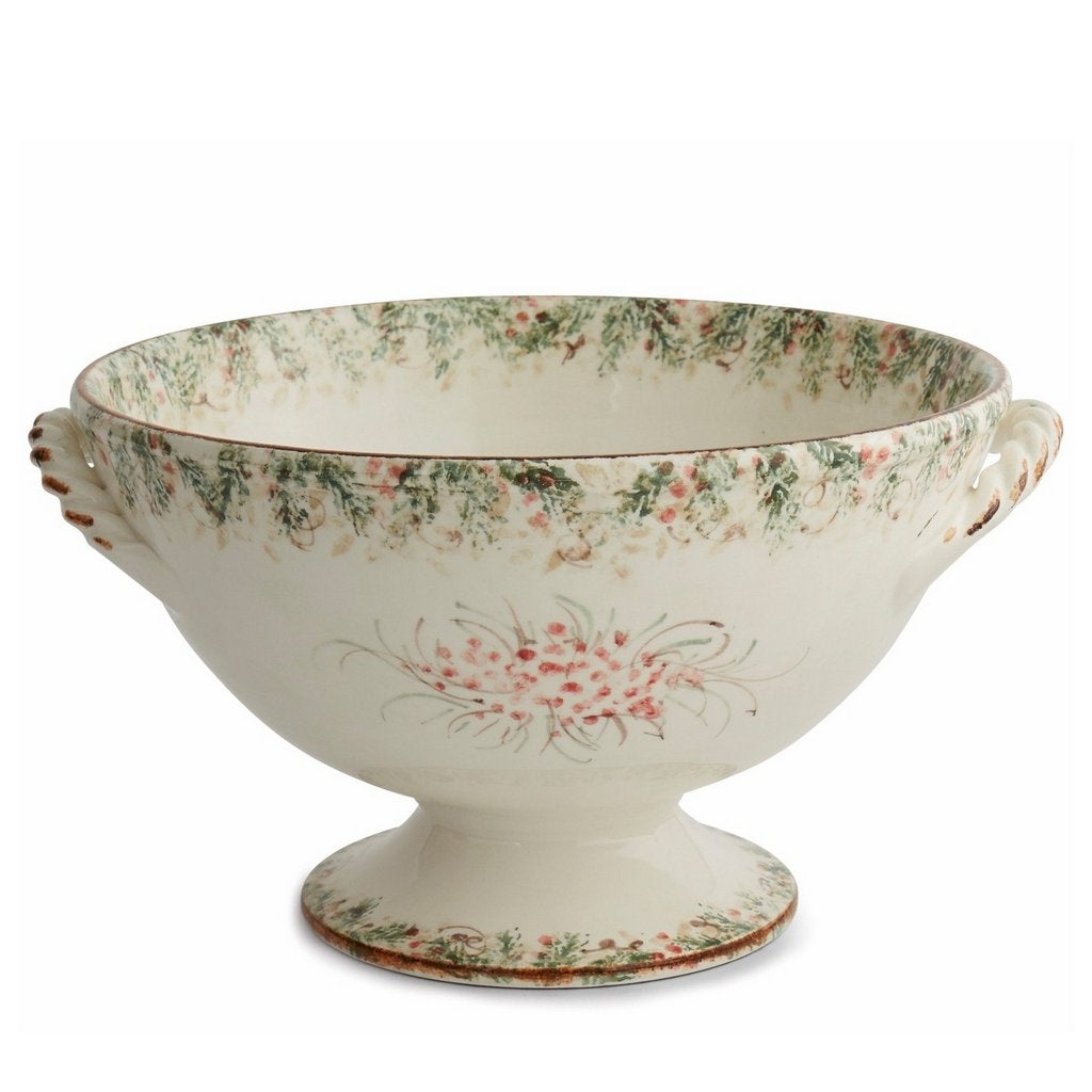 ARTE ITALICA: Natale Footed Bowl with Handles - Artistica.com