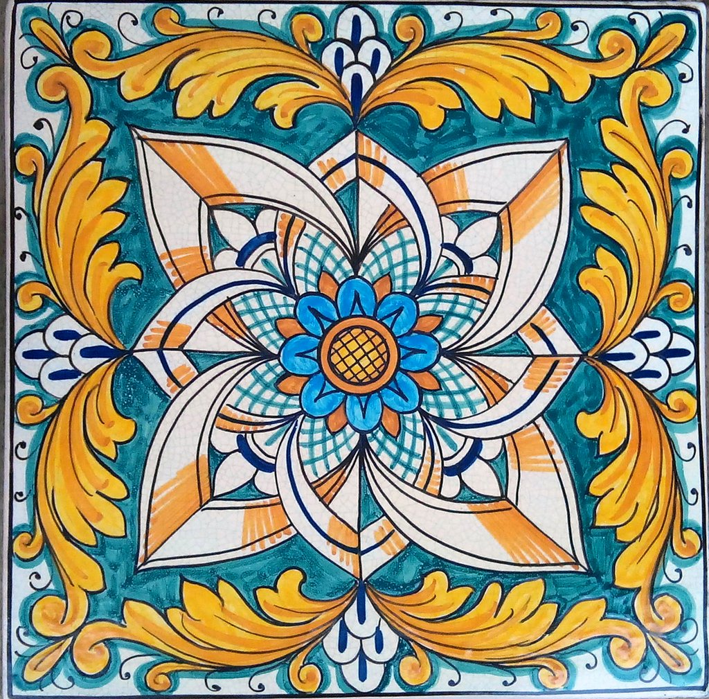 ANTICA DERUTA: Hand Painted Ceramic Authentic Deruta Tile - Artistica.com