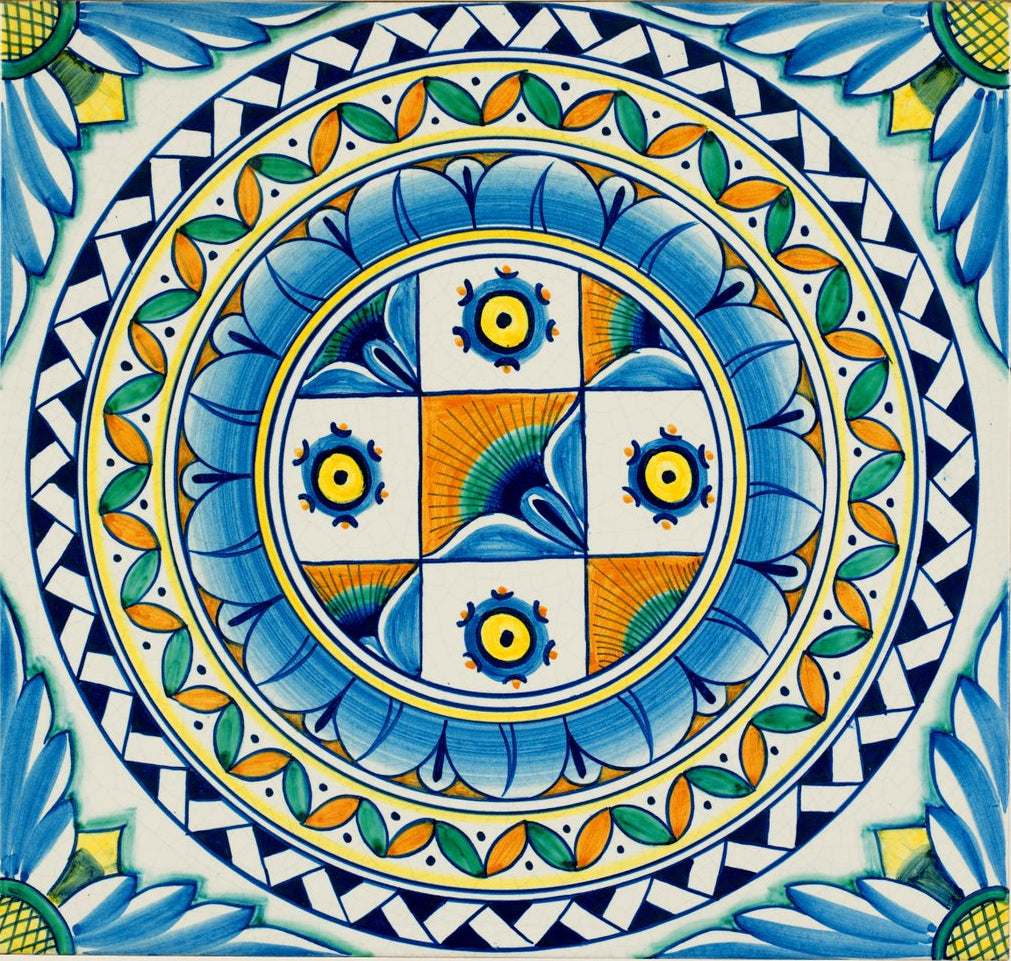 ANTICA DERUTA: Large Hand Painted Ceramic Authentic Deruta Tile - Artistica.com