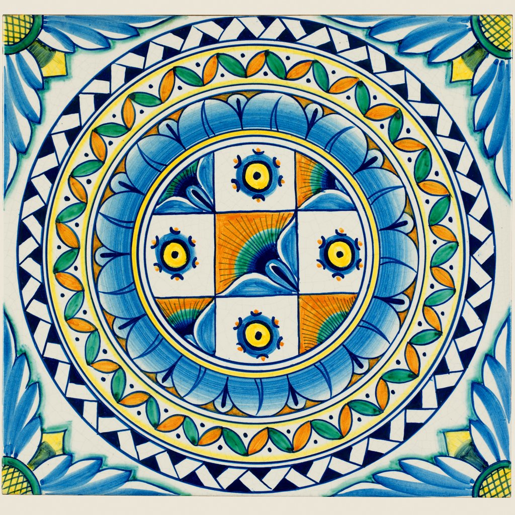ANTICA DERUTA: Large Hand Painted Ceramic Authentic Deruta Tile - Artistica.com