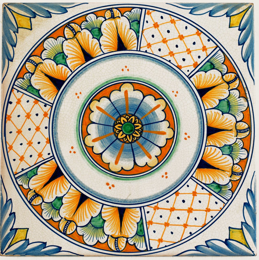 ANTICA DERUTA: Large Hand Painted Ceramic Authentic Deruta Tile - Artistica.com