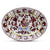 ORVIETO RED ROOSTER: Large Oval Platter [STRIPED RIM] - Artistica.com