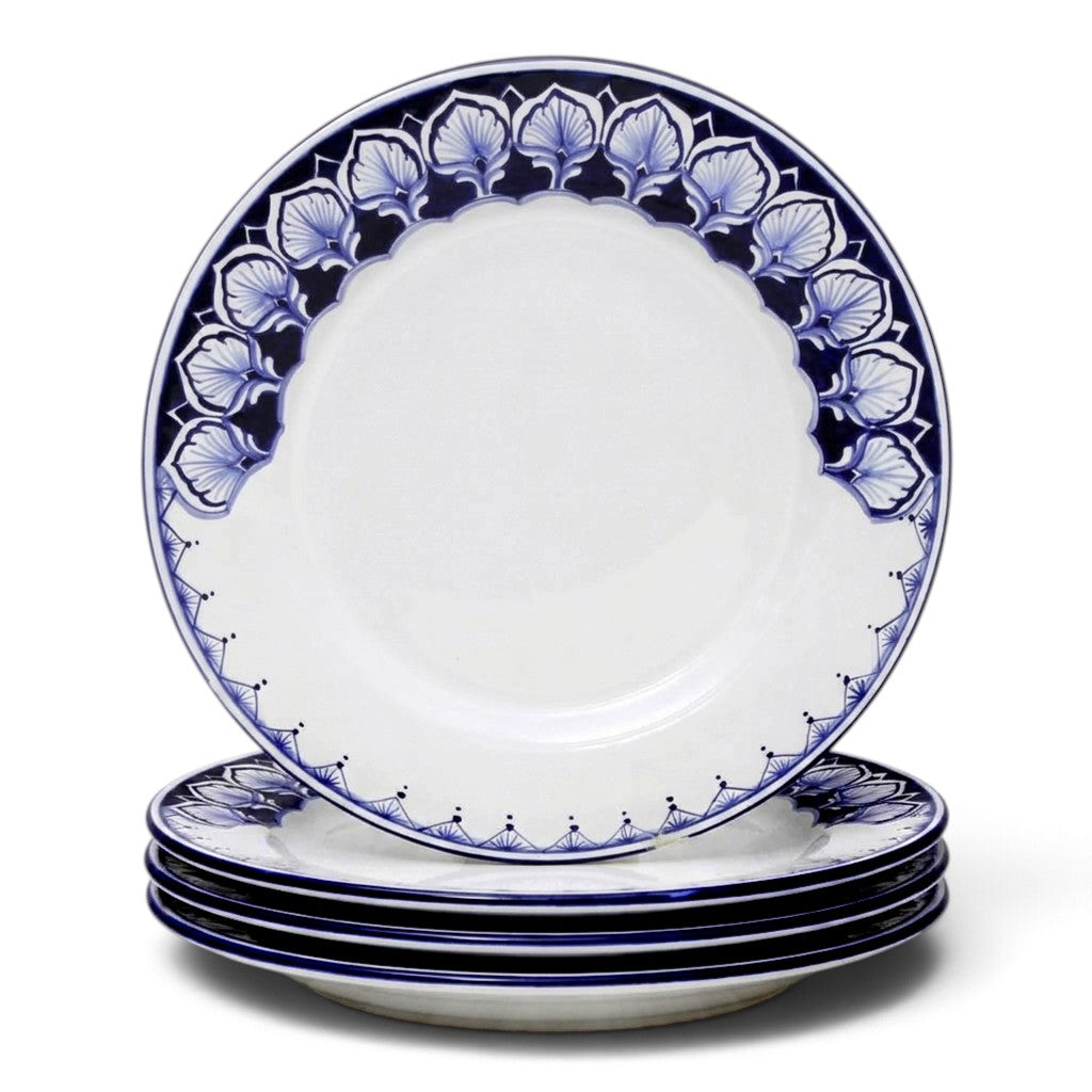 DERUTA PEACOCK: 4-Pcs Dinner Plates Bundle - Design VARIO BLU