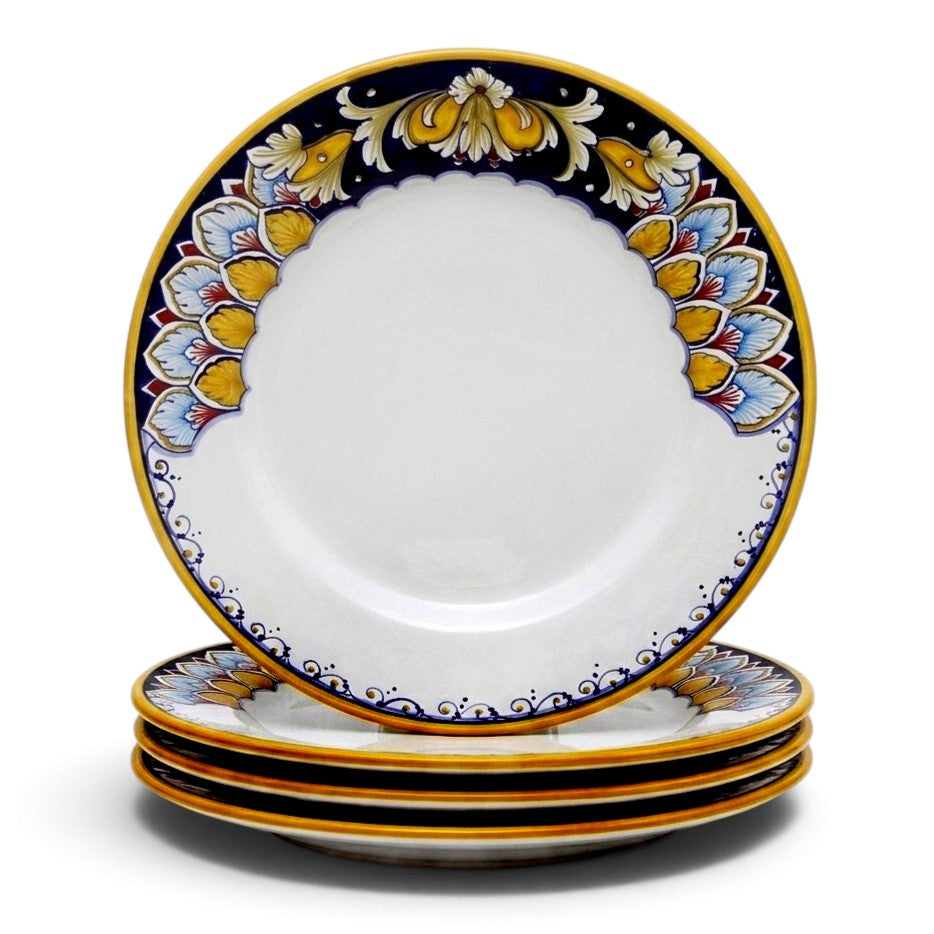 DERUTA PEACOCK: 4-Pcs Dinner Plates Bundle - Design VARIO INTARSIO