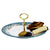 DERUTA COLORI: Tid Bit Server Plate AQUA-TEAL with Golden or Chrome Oval Metal Handle - Artistica.com