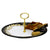 DERUTA COLORI: Tid Bit Server Plate BLACK/GOLD with Golden or Chrome Oval Metal Handle - Artistica.com