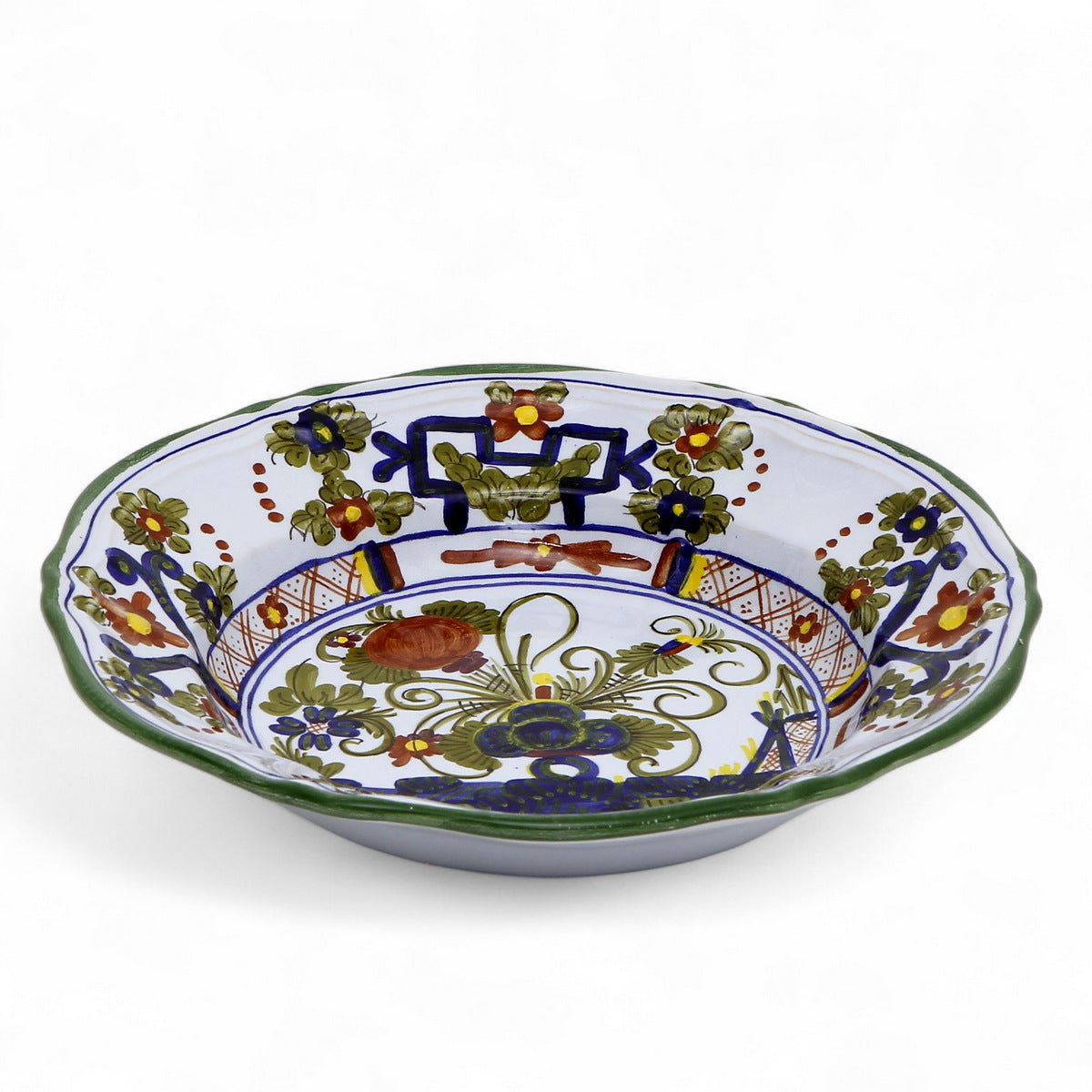 FAENZA-CARNATION: Pasta/Soup Scalloped Rimmed Bowl Plate