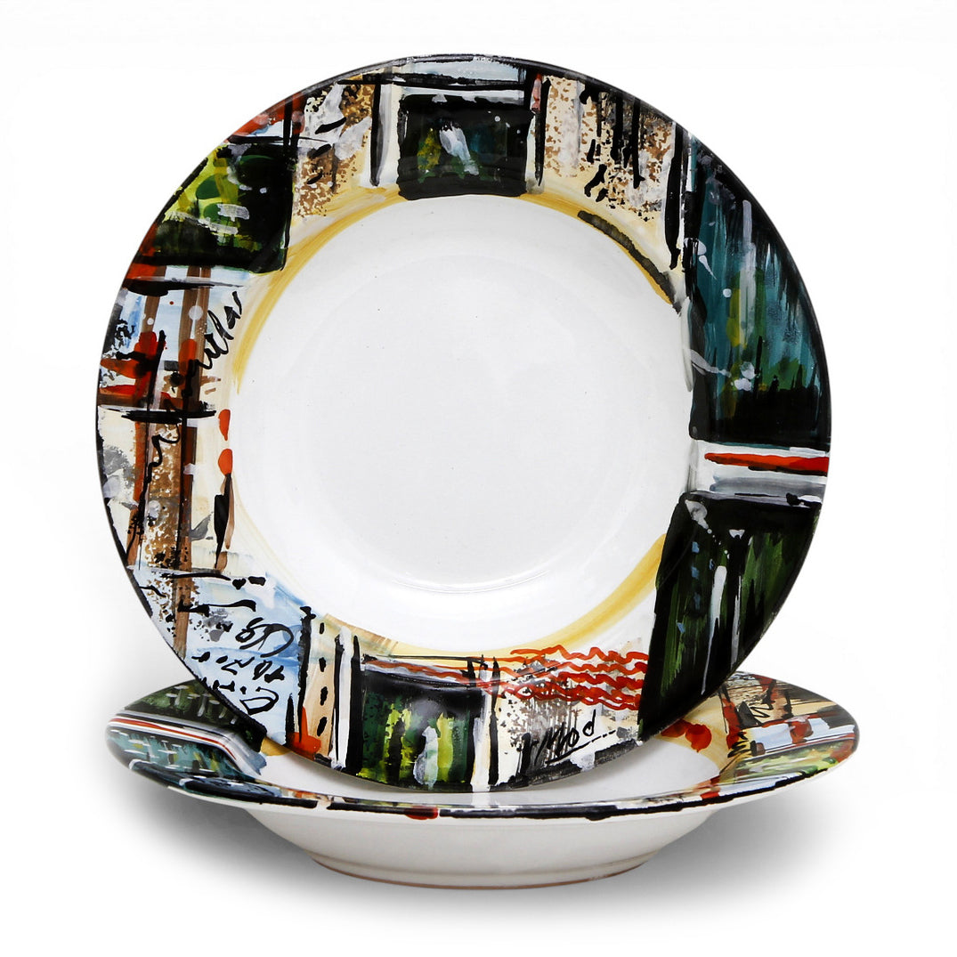MODERNA: Five Pieces Place Setting (Dinner+Pasta+Salad Plates +Cup and Saucer)