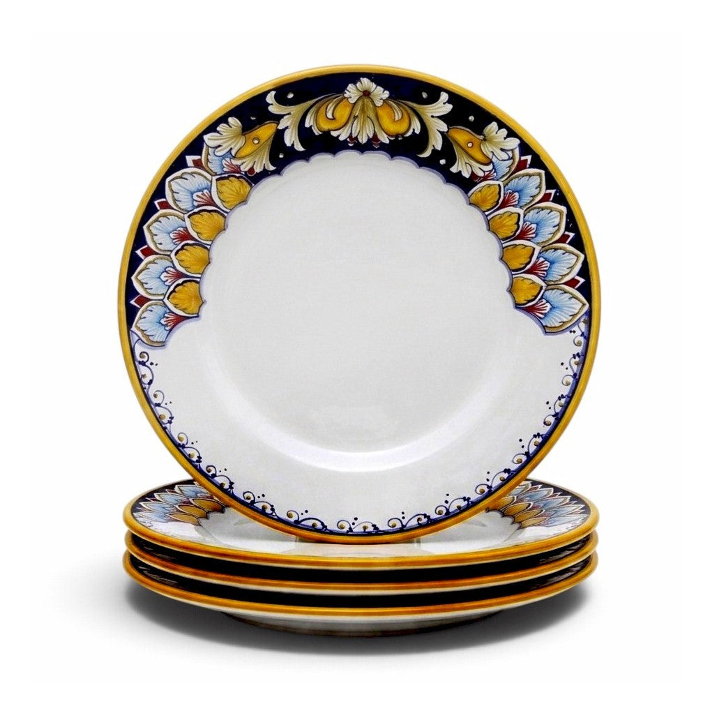 DERUTA PEACOCK: 4-Pcs Salad Plates Bundle - Design VARIO INTARSIO