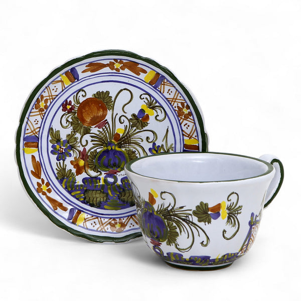 FAENZA-CARNATION: Coffee Tea Cup and Saucer