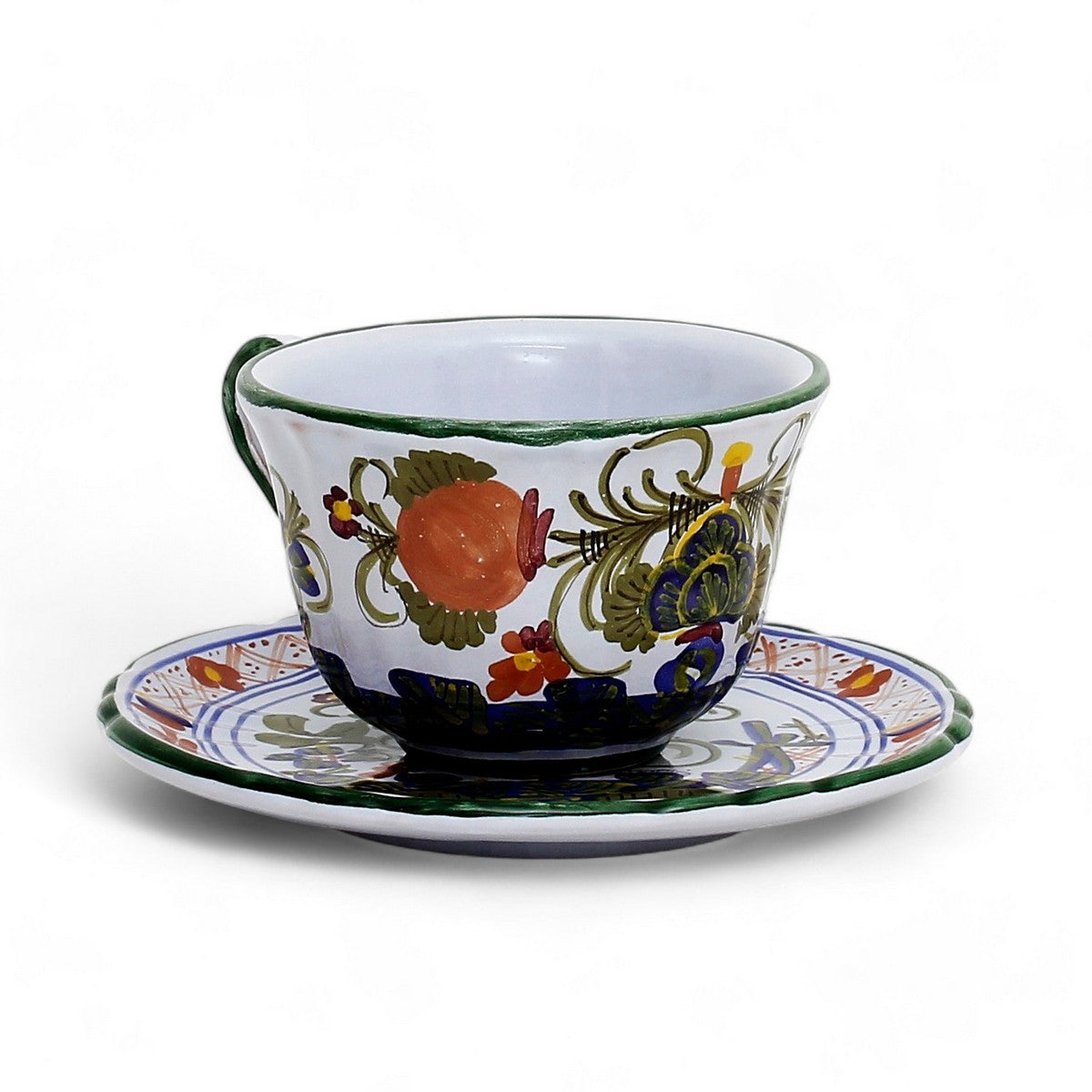 FAENZA-CARNATION: Coffee Tea Cup and Saucer