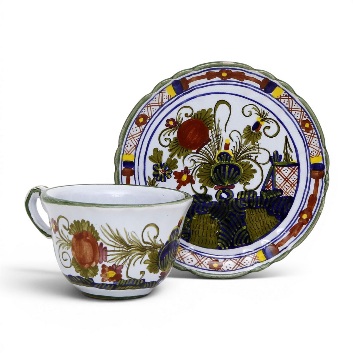 FAENZA-CARNATION: Coffee Tea Cup and Saucer