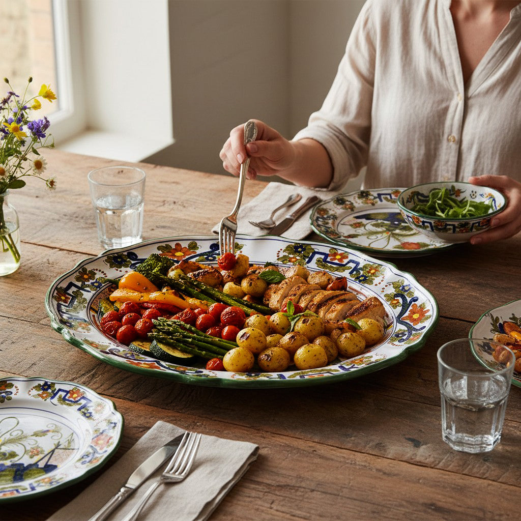 FAENZA-CARNATION: Large Oval platter
