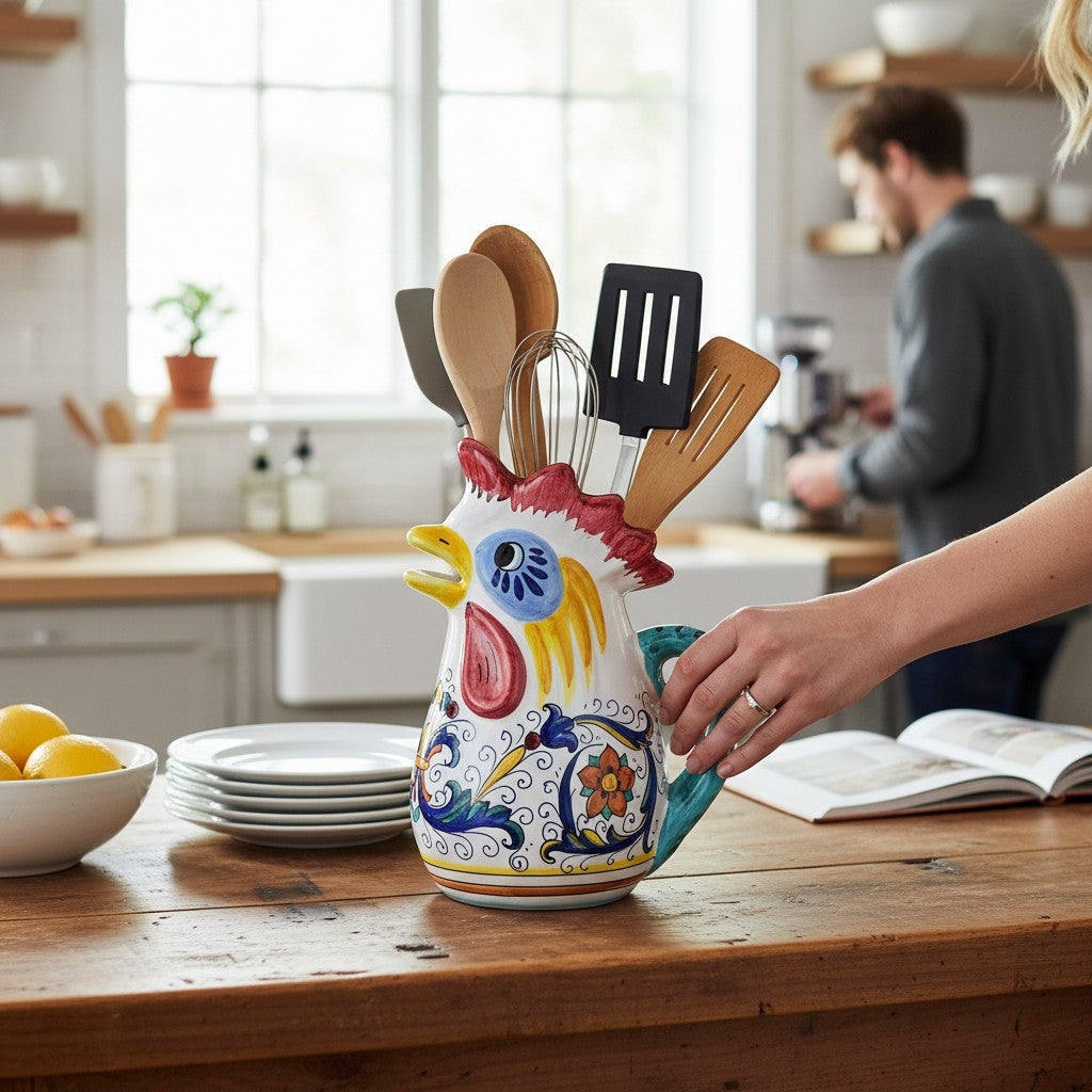 RICCO DERUTA DELUXE: Rooster of Fortune pitcher (1 Liter 34 Oz 1 Qt)