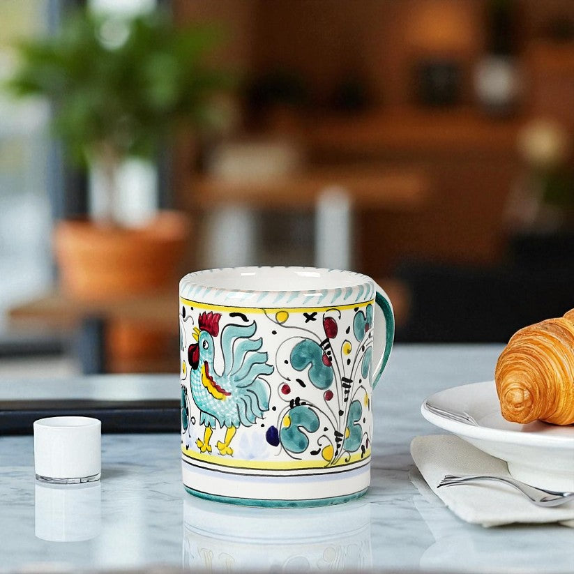 ORVIETO GREEN ROOSTER: Mug (10 Oz.)