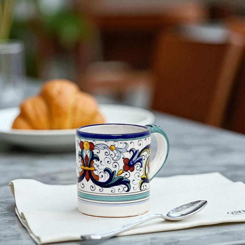 GIFT BOX: With authentic Vecchia Deruta hand painted ceramic Mug (10 Oz.)