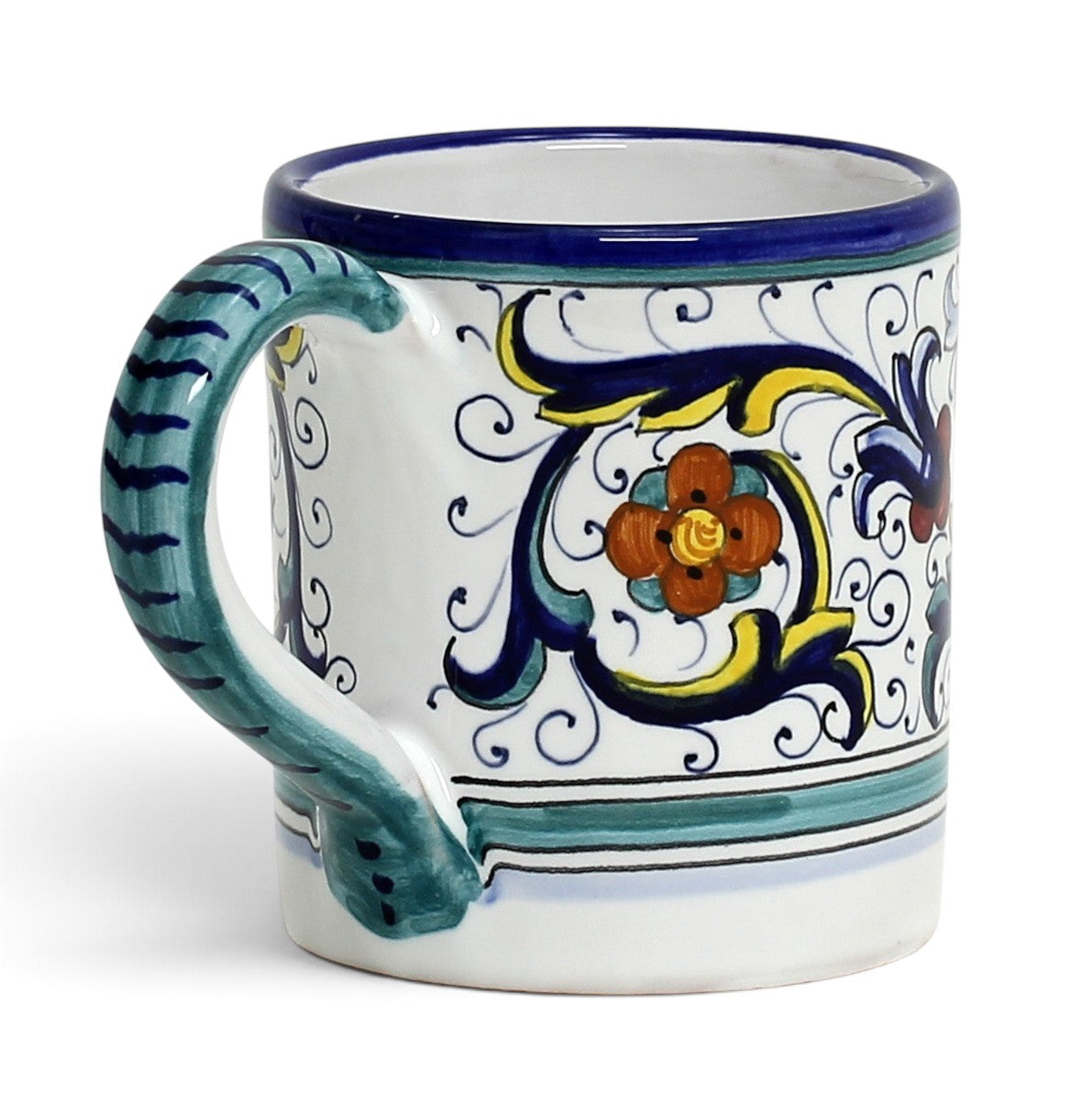 GIFT BOX: With authentic Vecchia Deruta hand painted ceramic Mug (10 Oz.)