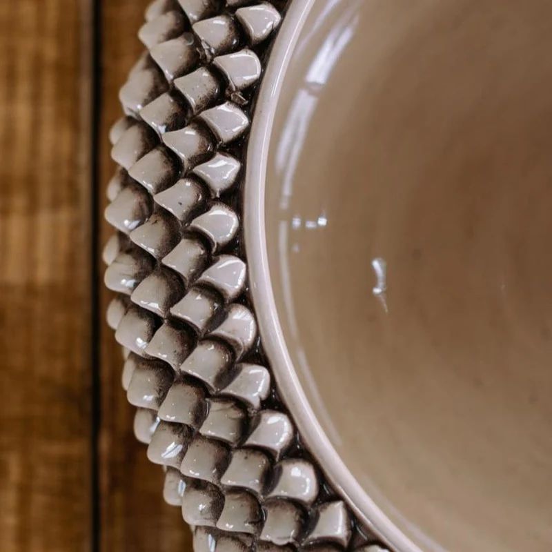 SICILIAN PINECONE: Ceramic Round Centerpiece Bowl - ANTICO