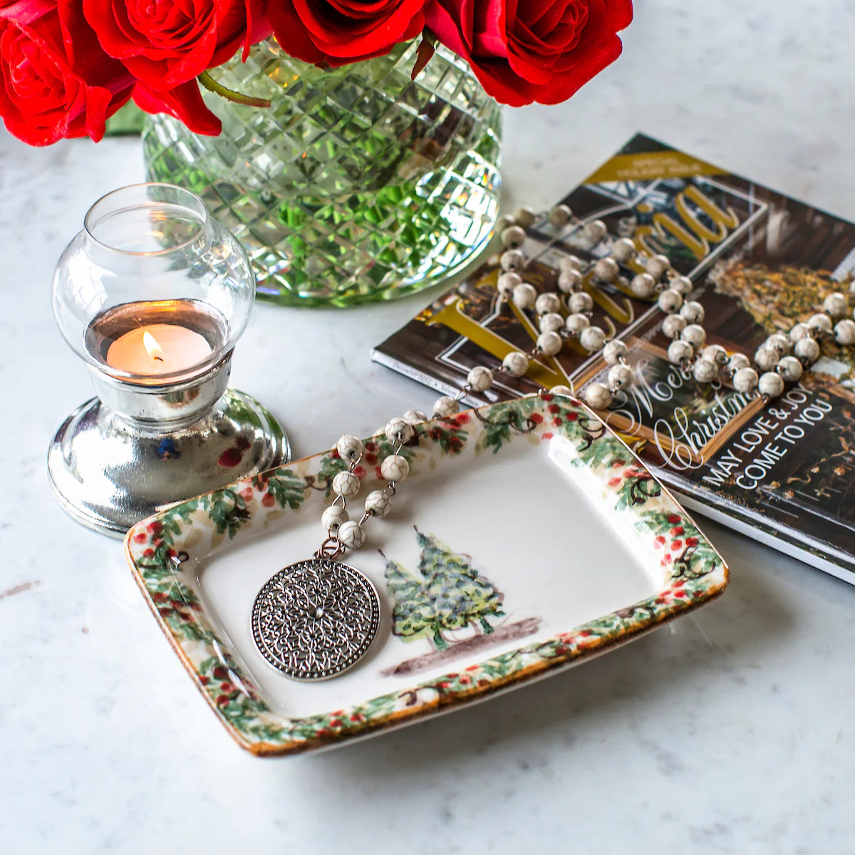 ARTE ITALICA: Natale Small Rectangular Tray