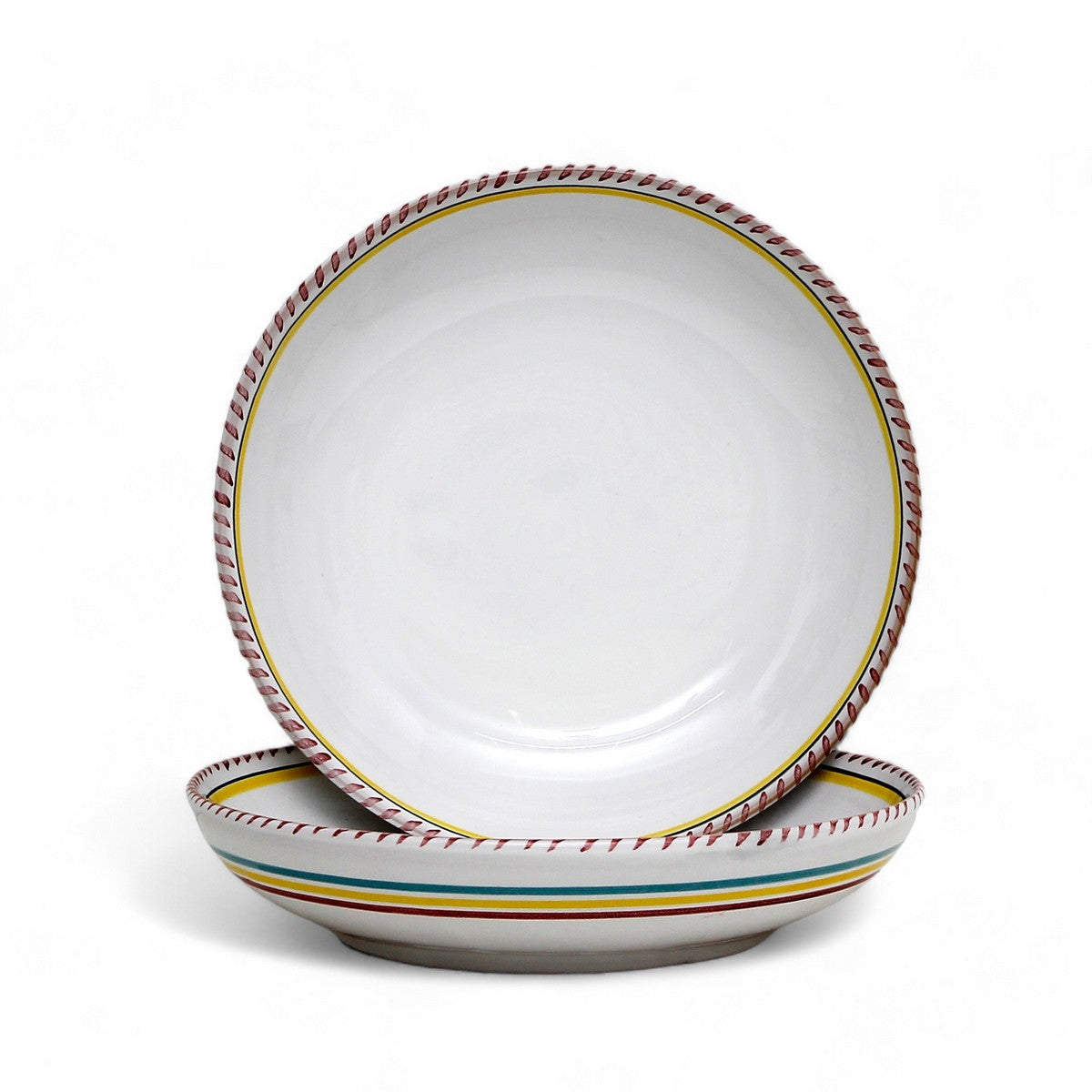 DERUTA RED SIMPLE : Risotto/Pasta/Cioppino round shallow coupe bowl