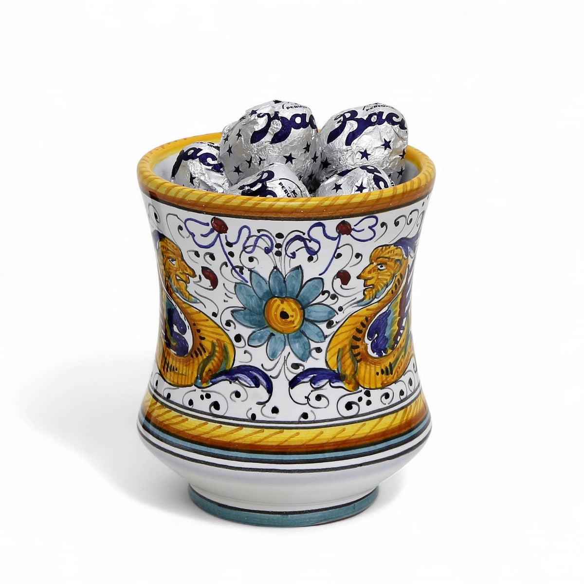 LOVE.ly: Deruta Tumbler Holder with 6 Baci Perugina - RAFFAELLESCO design