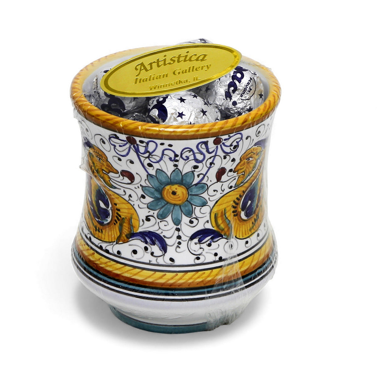 LOVE.ly: Deruta Tumbler Holder with 6 Baci Perugina - RAFFAELLESCO design