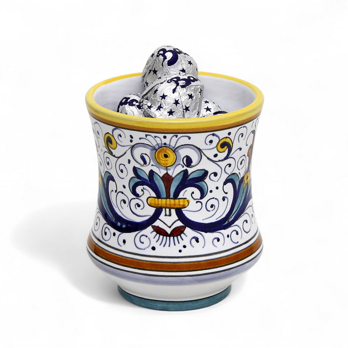 LOVE.ly: Deruta Tumbler Holder with 6 Baci Perugina - RICCO DERUTA design