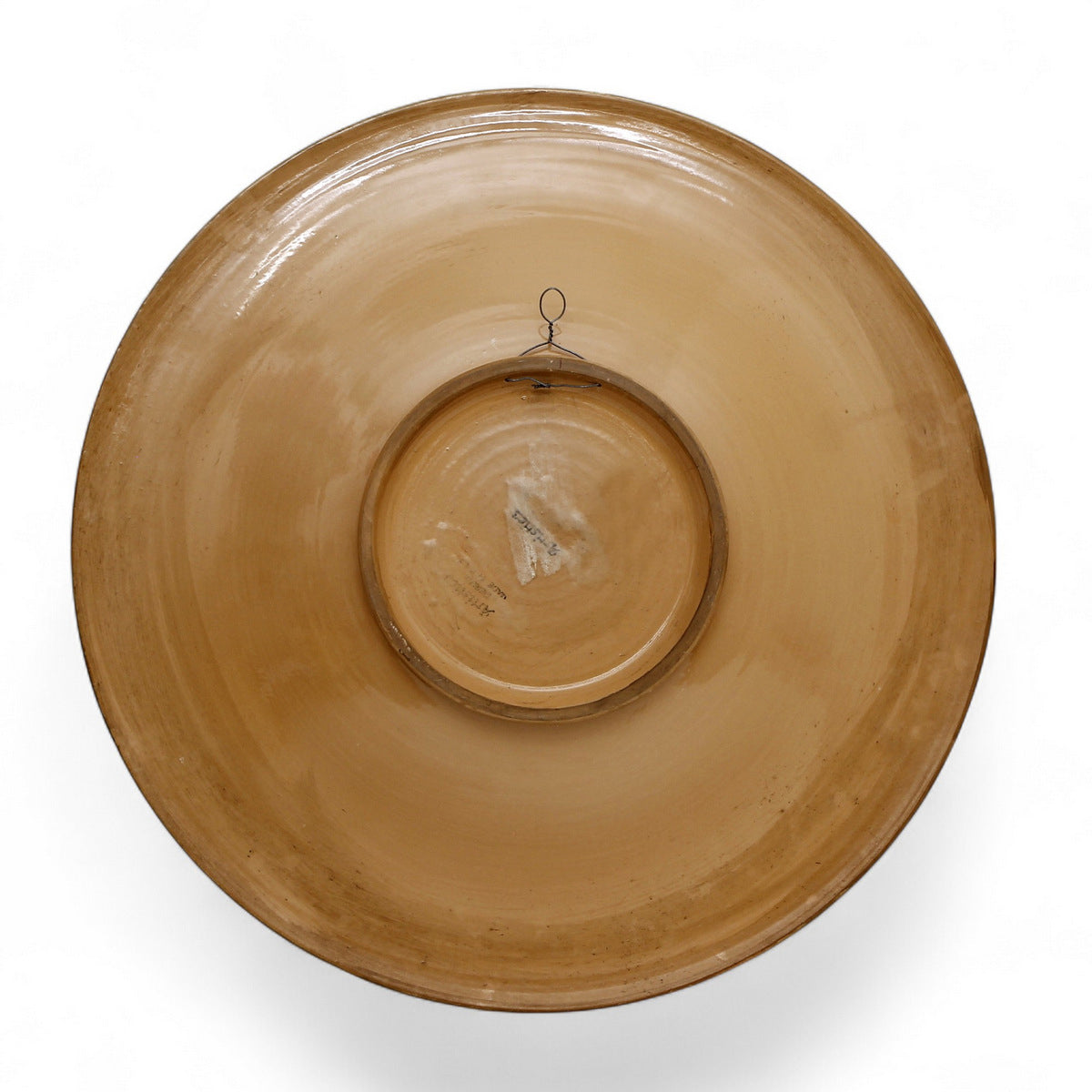 MAJOLICA: Large wall plate with Renaissance Putto Tuscan Design (22D)