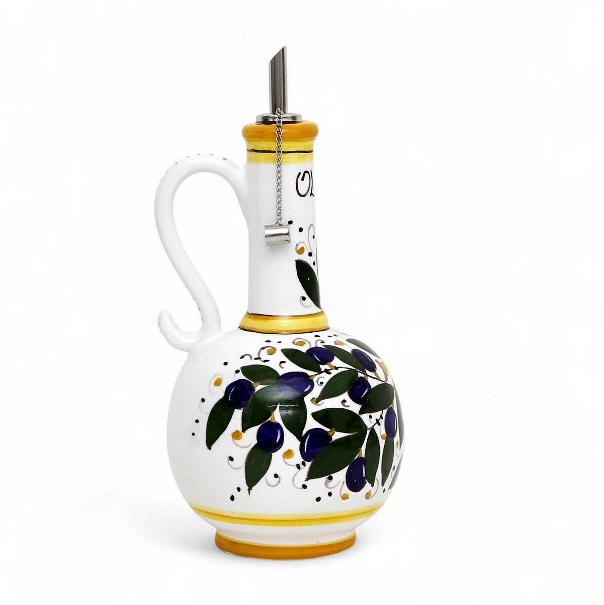 OLIVA: Olive Oil Bottle Dispenser Deruta Olive Design