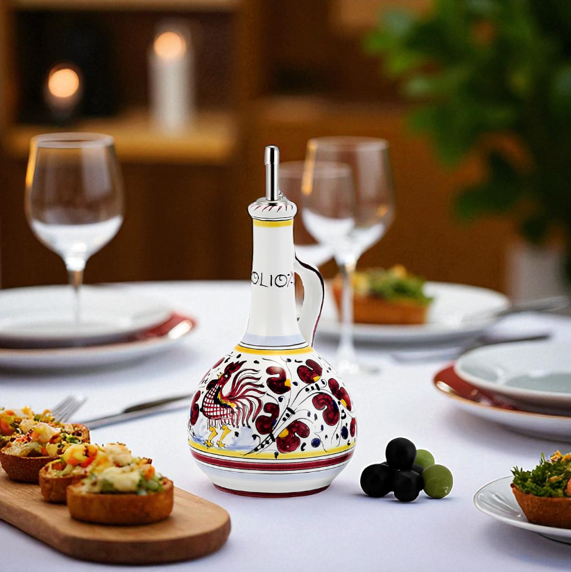 ORVIETO RED ROOSTER: Olive Oil Bottle Dispenser Deluxe