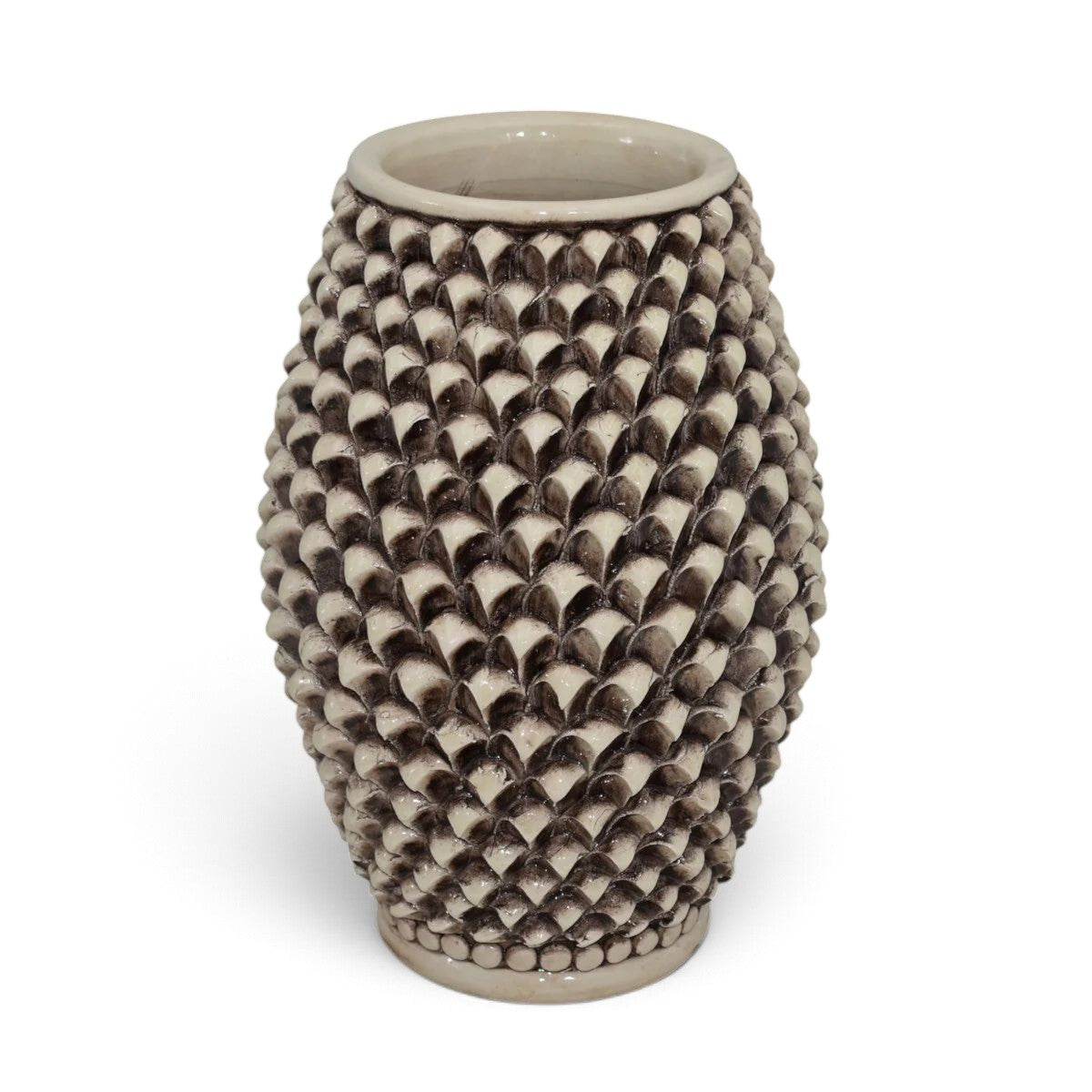 SICILIAN PINECONE: Ceramic Barrel Vase - ANTICO