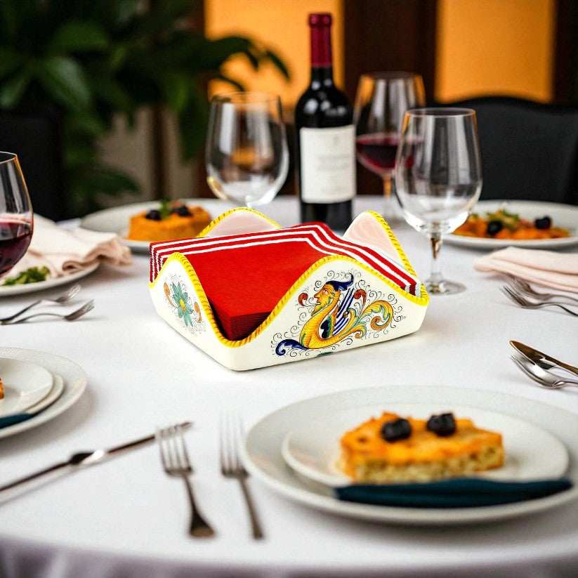 GIFT BOX: With RAFFAELLESCO CLASSICO Square Napkins Holder