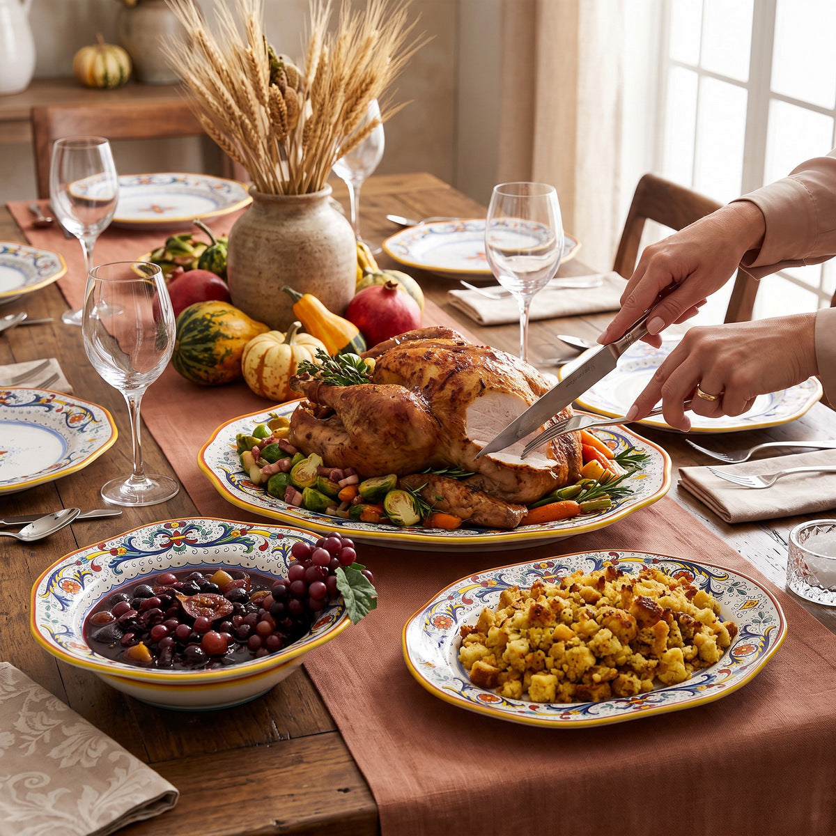 RICCO DERUTA DELUXE: Large Serving Set Platters (1 Lg Bowl + 1 Lg Charger + 1 Lg Platter)