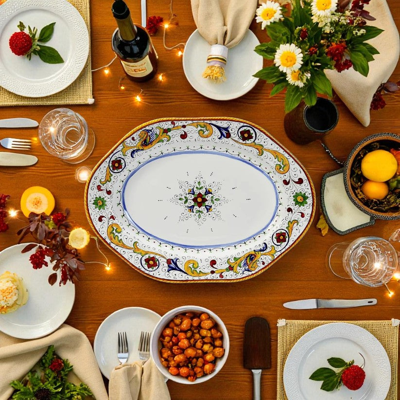 RAFFAELLESCO DELUXE: Hexagonal Extra Large  Oval Platter